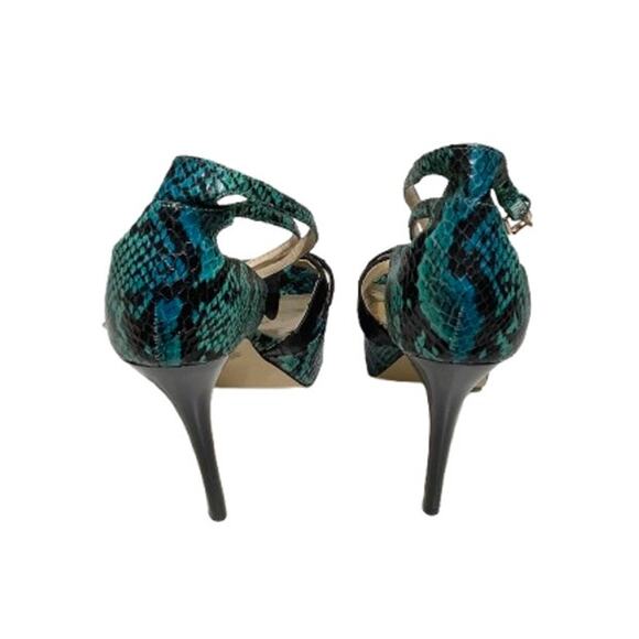 ShoeDazzle Green/Black/Blue Snakeskin Heels Size 8 - Statement, Glam, Night Out - Picture 4 of 5